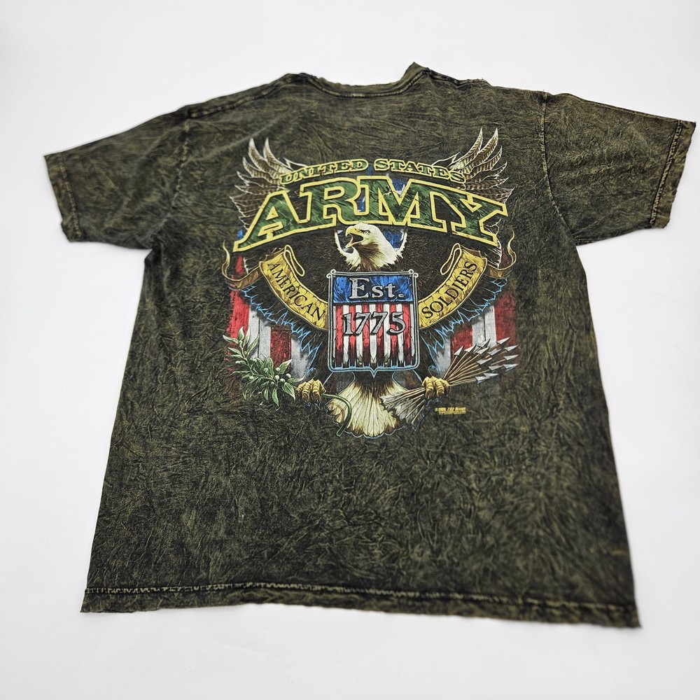 7.62 Design Men’s US Army Shirt Size Large Green Acid Wash Limited Edition Tee