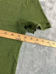 John Varvatos Wooster Shirt Mens Medium Green Linen Slim Fit V Neck Casual READ