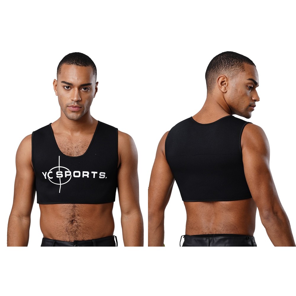Mens Brace Chest Support Tank Tops Sport Vest Sleeveless Compression Crop