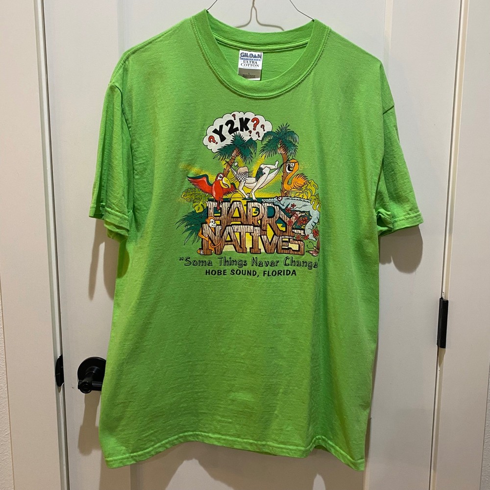Gildan’s Men’s Short Sleeve T-Shirt. Large. Lime Green. Cotton.