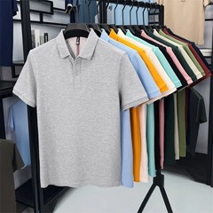 100% pure cotton short sleeve polo shirt high-quality brand solid color versatil