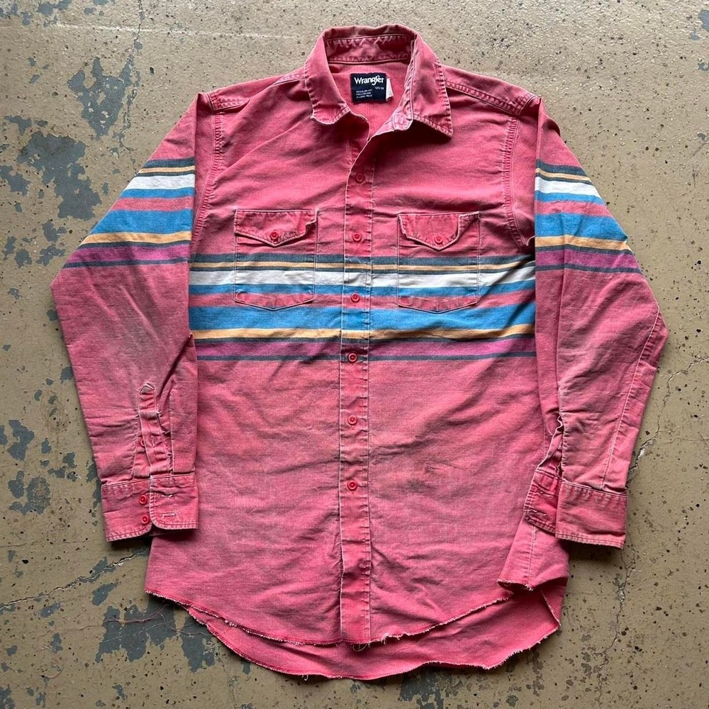 90s Wrangler Brushpopper Shirt Rare Striped