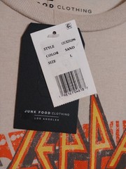 Junk Food Tees Def Leppard Hysteria size L Sand T-Shirt Oversize