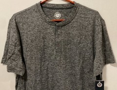 Flag & Anthem MadeFlex Men’s Grey Short Sleeve Henley Tee Shirt Size Medium NWT