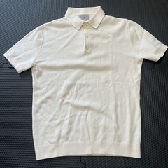 H&M Regular Fit Ribbed Ivory Polo Shirt Size Small NWOT