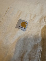 Carhartt Men’s Beige Graphic Pocket Loose Fit Crew Neck Short Sleeve Tee M