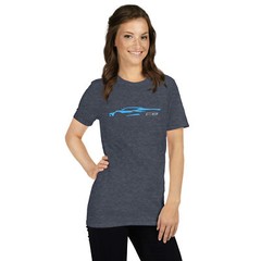 Softstyle T-Shirt For Chevrolet Corvette C8 Rapid Blue 2022-2023 Car Owners Gift