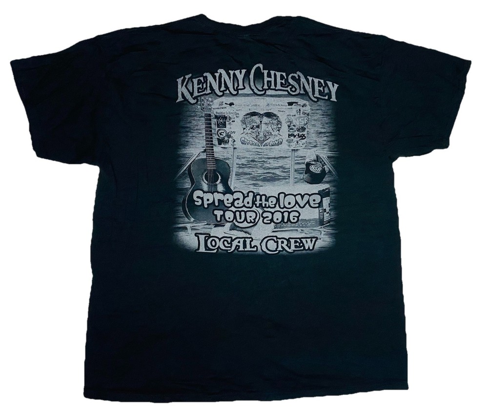 Kenny Chesney Spread The Love Tour 2016 Local Crew Men’s Black Shirt; XL