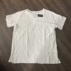Coofandy Men’s Linen Textured Beach Tee Shirt White Cotton XL