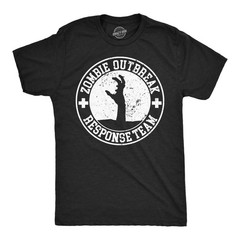 Mens Funny T Shirts Zombie Outbreak Response Team Sarcastic Graphic Tee for Men