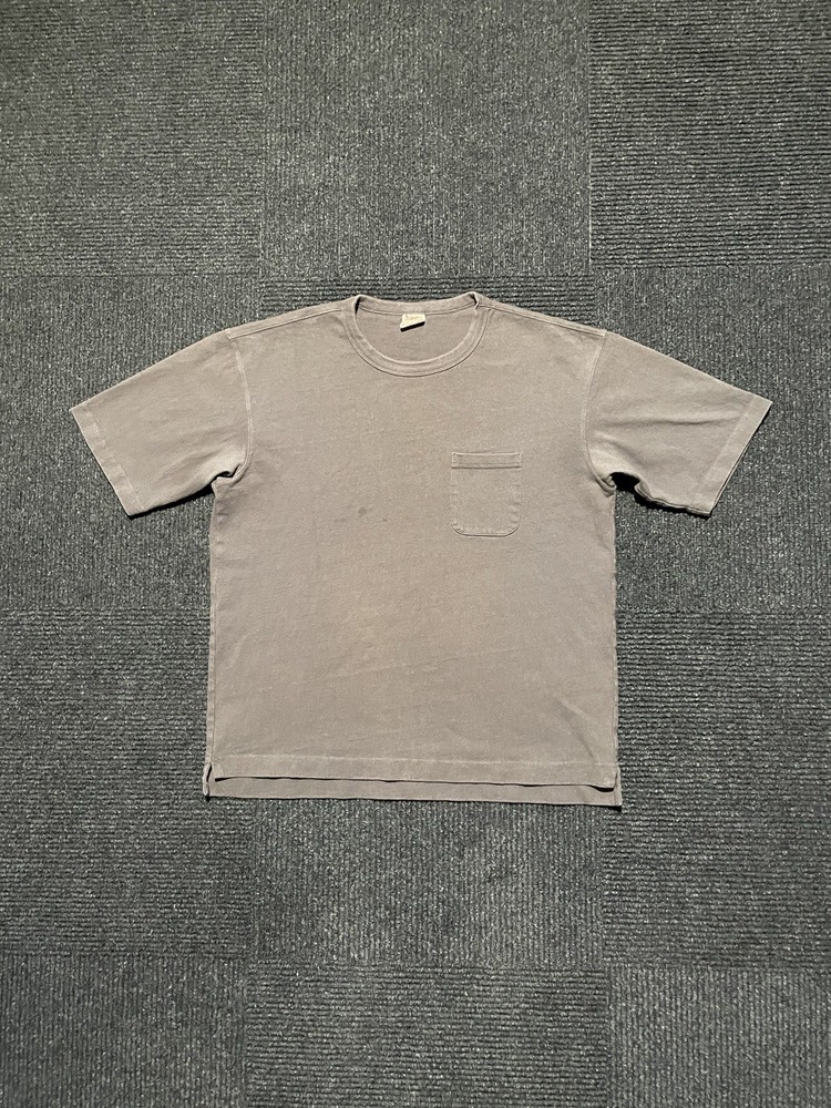 Non Stock Knitting Wear Brown Blank Cotton Pocket Tee T Shirt Size Medium