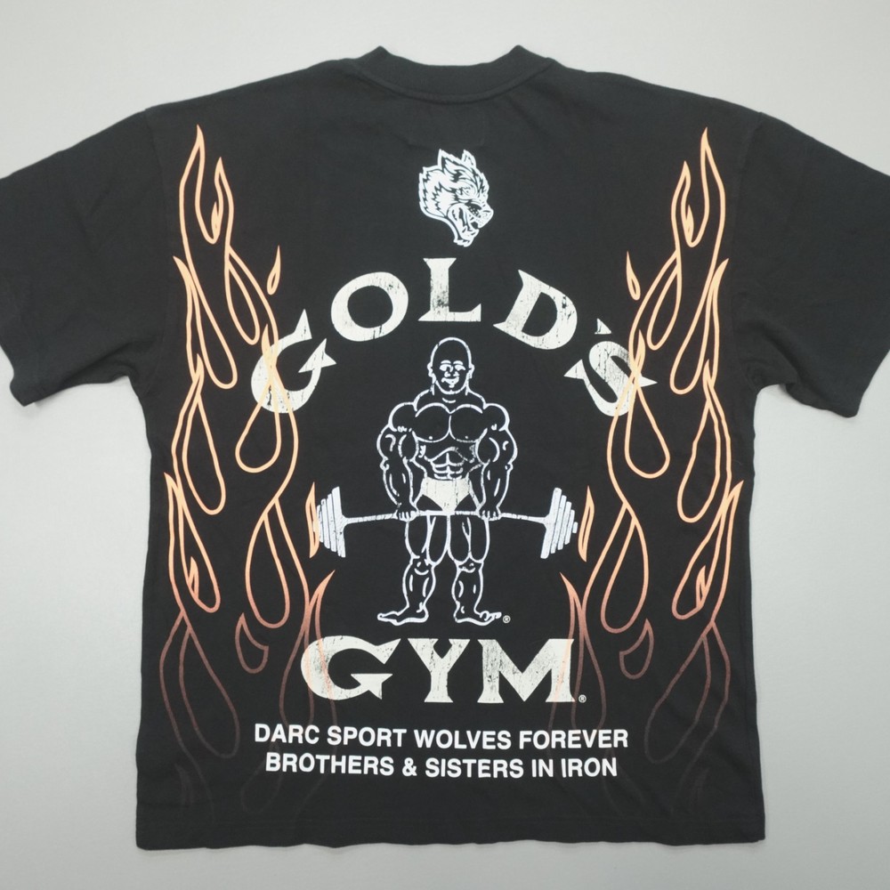Darc Sport Gold’s Gym On Fire Wolves Premium Tee Men’s Size M Black LCTT001