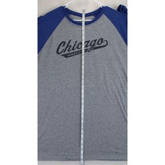 Jezees Blend Chicago Windy City Baseball T-Shirt Mens XL Gray Blue Raglan