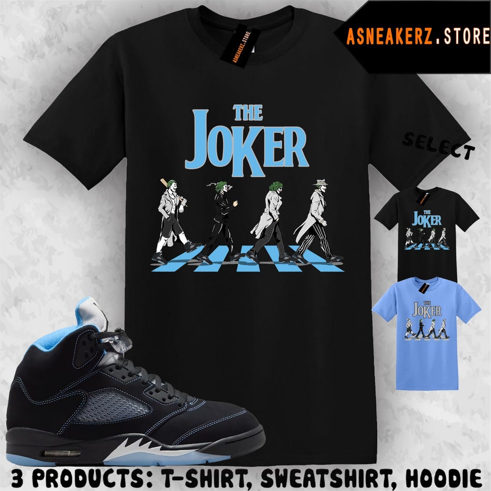 The Joker Matching TShirt Shirt To Match aj5s Black University Blue 2026 Sneaker