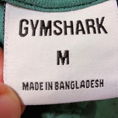 Men’s Gymshark crew neck abstract green teal short sleeve logo t-shirt size M