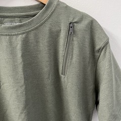 ScotteVest TEC TShirt Travel Mens M Green Performance Zip Pockets Bamboo/Cotton