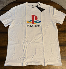 Playstation PS1 Logo T-Shirt Mens Medium White NWT Retro Gaming American Eagle