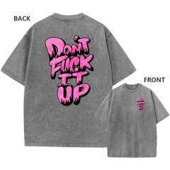 Men’s Oversized Acid Wash Vintage 100% Cotton Don’t Mess It Up Casual T-Shirt