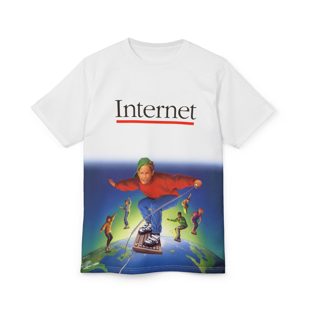 90’s Internet Surfing Kid Tee, Vintage Computer Meme Graphic Shirt, Retro