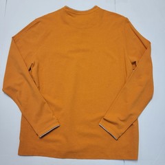 $135 New LEFT COAST TEE Henley Collared L/S Shirt Men XL X-LARGE Orange COTTON