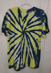 New Tie Dye Men’s T-Shirt Blue Yellow Adult Large Multicolor Summer Spider