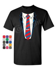 Shirt and Tie T-Shirt Office Suit Casual Funny Cotton Tee