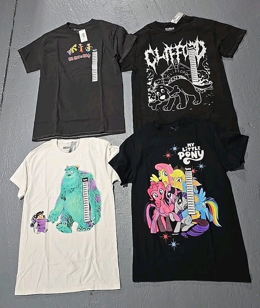 Ed Edd Eddy Clifford Monters Inc My Little Pony T-SHIRT 4pc Lot (Z)