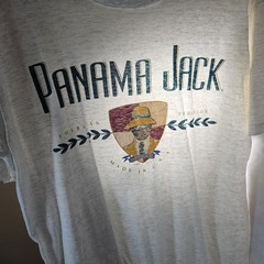 VTG 80s Panama Jack Shirt Mens Large *Fits As Small Grey Single Stitch USA