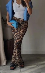 Leopard Print Maxi Skirt Floor Length Skirt Cute Satin Y2k Maxi Summer Skirts…