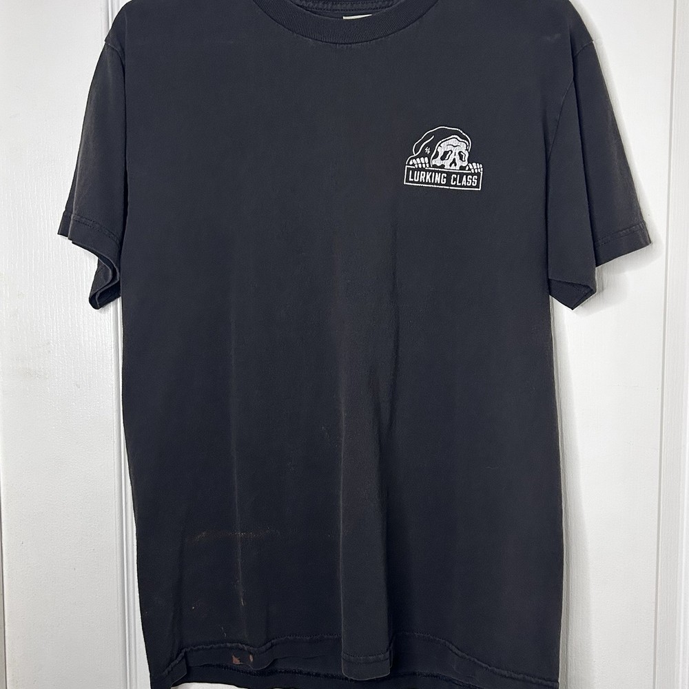 Lurking Class Vote Or Die Skull Graphic T Shirt Black Approx M Bleach Spots