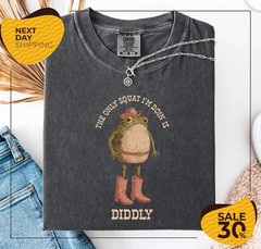 Funny Frog Cowboy Shirt The Only Squat I’m Doin Is Diddly Western Graphic Tee