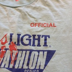 Vintage Coors Light Official Shirt Mens Medium Blue Biathlon Tee T-Shirt Anvil