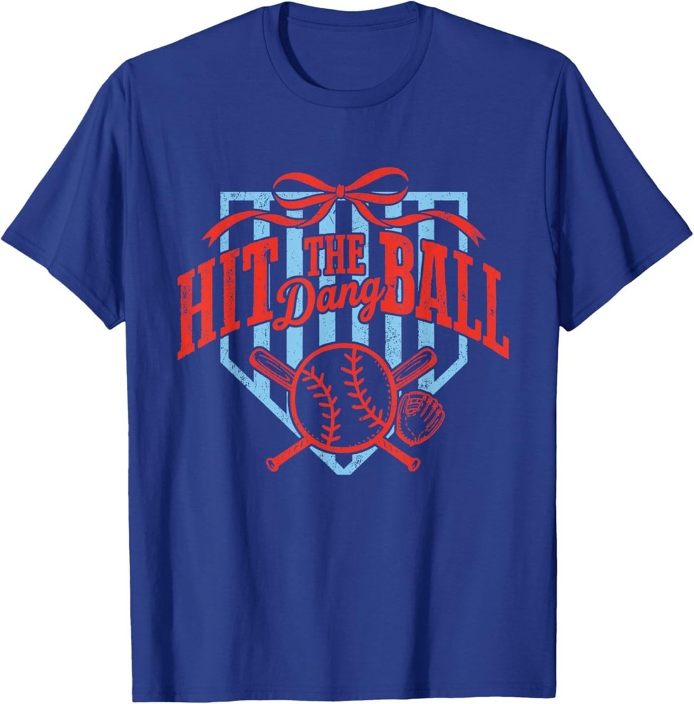 Retro Funny Game Day Baseball Hit The Dang Ball T-Shirt