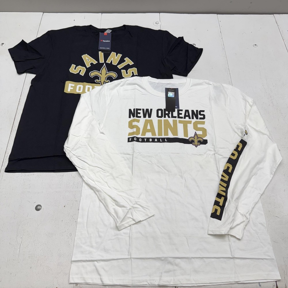 New Orleans Saints Shirt Mens XL Multi Color NFL Football 2 Pack Set Fanatics
