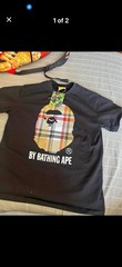 A Bathing Ape BAPE Men’s Black Ape Head Logo Graphic Tee M Cotton Crew Neck