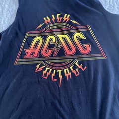 AC/DC Tank Top Shirt Stretch New Black High Voltage Mens Size Small Workout