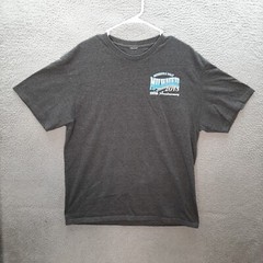 Biker Shirt Adult Large Gray Biker Milwaukee Motorcycle Rally Grunge Skater Mens