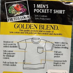 Vtg 1998 Fruit Of The Loom Pocket T Shirt SZ Large Lot of 2, Green Navy Blue