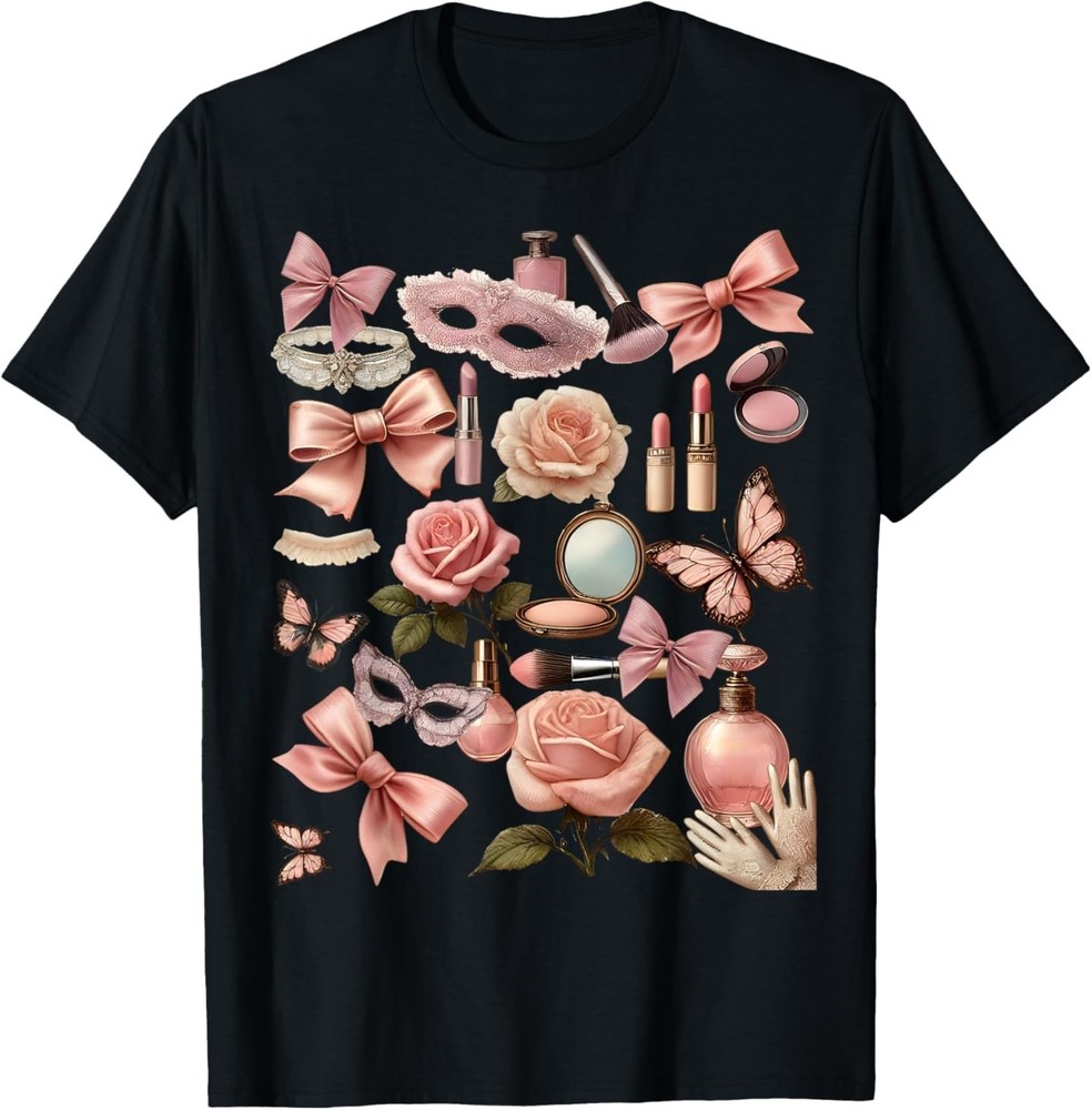 Coquette Aesthetic Vintage Collage Tee Romantic Valentines T-Shirt