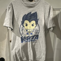 Funko Pop! Dragon Ball Z Vegeta Men’s M Gray Graphic Crew Neck T-Shirt