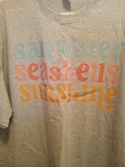 Unisex T-shirt Grey Saltwater Seashells Sunshine Size 3XL