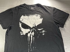 Marvel Punisher Shirt Adult XL Black Distressed Skull Graphic Mad Engine Tee