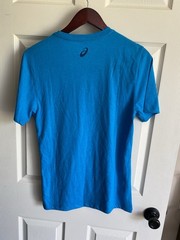 Asics Mens Logo Stripe SS Tee Sportswear Graphic Shirt Size XS