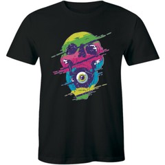 Colourful Eye Skull Head Men’s Premium Tee Crew Neck T-shirt Gift – Horror