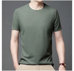 Men’s Waffle Knit T-Shirt Breathable Summer O-Neck Casual Short Sleeve Tee