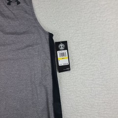 Under Armour Shirt Men Medium Gray Black Fitted Heatgear Performance T-Shirt NEW
