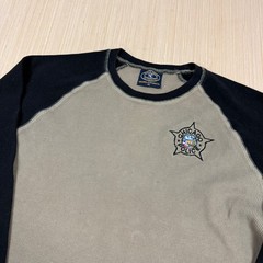 Vintage 90s Chicago Police Thermal T Shirt XL colorblock waffle FOP embroidered