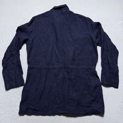 Frank Leder Shacket Mens Small Drawstring Waist 100% Linen Chore Shirt Jacket