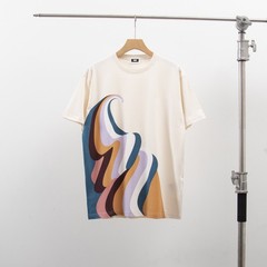 Unisex American Street KITH Macaron Ice Cream Print Cotton Crewneck Tee