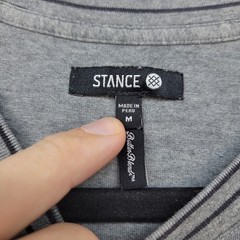 Stance Pocket T-Shirt Mens Medium Gray Butter Blend Pima Cotton SeaCell Lyocell